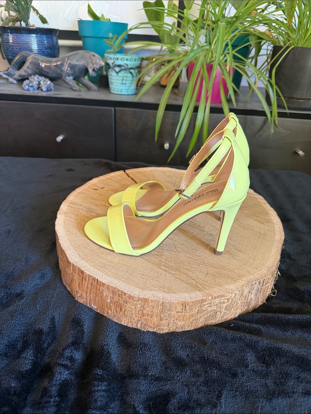 Call It Spring Neon Yellow Open-Toe Stiletto Sandals - Women